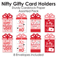 Assorted Happy Valentine's Day - Valentine Hearts Party Money and Gift Card Sleeves - Nifty Gifty Card Holders - Set of 8