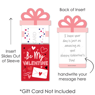 Assorted Happy Valentine's Day - Valentine Hearts Party Money and Gift Card Sleeves - Nifty Gifty Card Holders - Set of 8