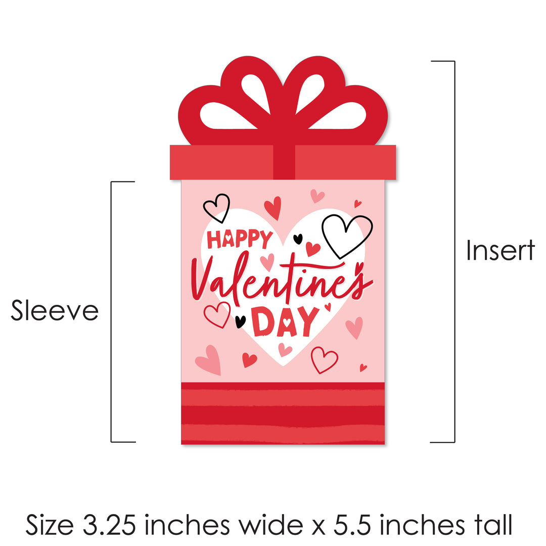 Assorted Happy Valentine's Day - Valentine Hearts Party Money and Gift Card Sleeves - Nifty Gifty Card Holders - Set of 8