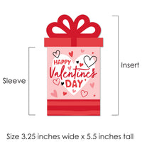 Assorted Happy Valentine's Day - Valentine Hearts Party Money and Gift Card Sleeves - Nifty Gifty Card Holders - Set of 8