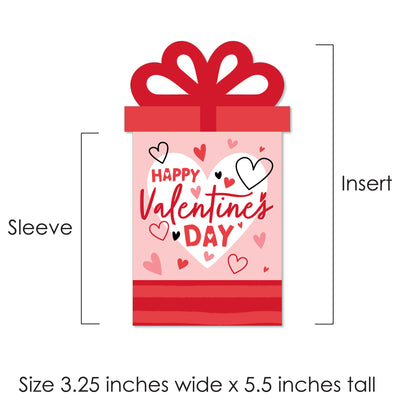 Assorted Happy Valentine's Day - Valentine Hearts Party Money and Gift Card Sleeves - Nifty Gifty Card Holders - Set of 8