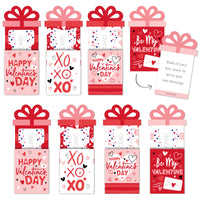 Assorted Happy Valentine's Day - Valentine Hearts Party Money and Gift Card Sleeves - Nifty Gifty Card Holders - Set of 8