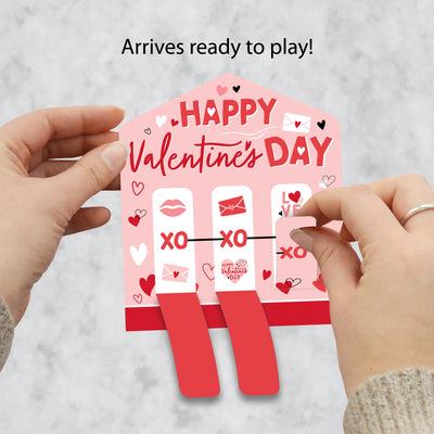 Happy Valentine’s Day - Valentine Hearts Party Game Pickle Cards - Pull Tabs 3-in-a-Row - Set of 12