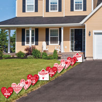 Happy Valentine's Day - Hearts, Envelope Lawn Decorations - Outdoor Valentine Hearts Party Yard Decorations - 10 Piece