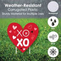 Happy Valentine's Day - Hearts, Envelope Lawn Decorations - Outdoor Valentine Hearts Party Yard Decorations - 10 Piece