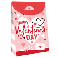 Happy Valentine’s Day - Valentine Hearts Gift Favor Bags - Party Goodie Boxes - Set of 12