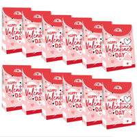 Happy Valentine’s Day - Valentine Hearts Gift Favor Bags - Party Goodie Boxes - Set of 12