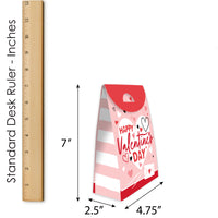 Happy Valentine’s Day - Valentine Hearts Gift Favor Bags - Party Goodie Boxes - Set of 12