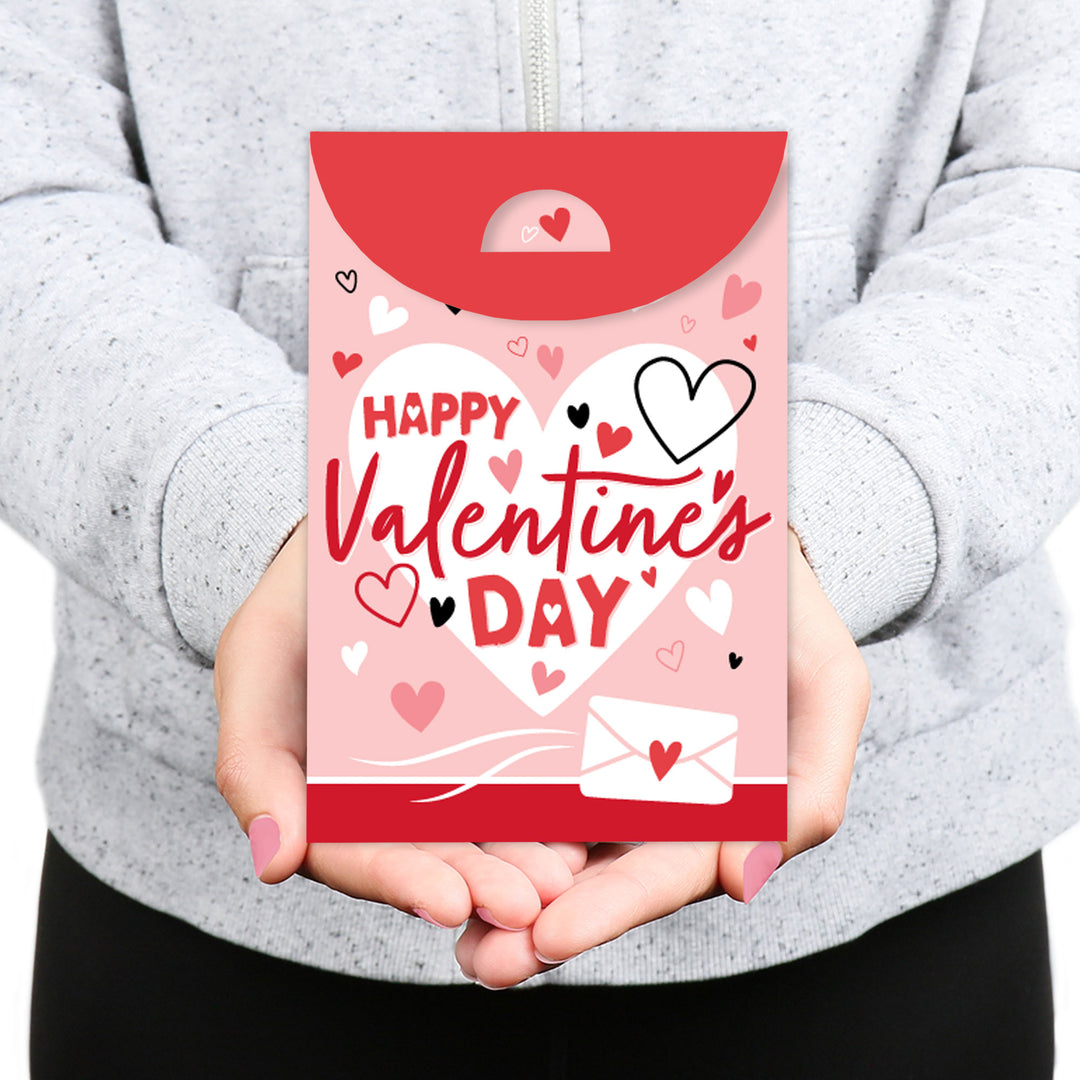 Happy Valentine’s Day - Valentine Hearts Gift Favor Bags - Party Goodie Boxes - Set of 12