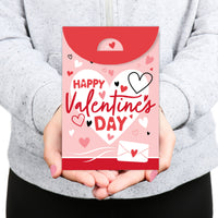 Happy Valentine’s Day - Valentine Hearts Gift Favor Bags - Party Goodie Boxes - Set of 12