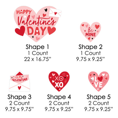 Happy Valentine's Day - Yard Sign and Outdoor Lawn Decorations - Valentine Hearts Party Yard Signs - Set of 8