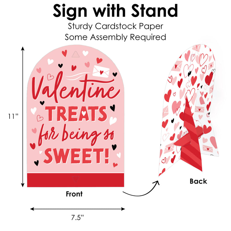 Happy Valentine’s Day - DIY Valentine Hearts Party Sweet Treats Signs - Snack Bar Decorations Kit - 50 Pieces
