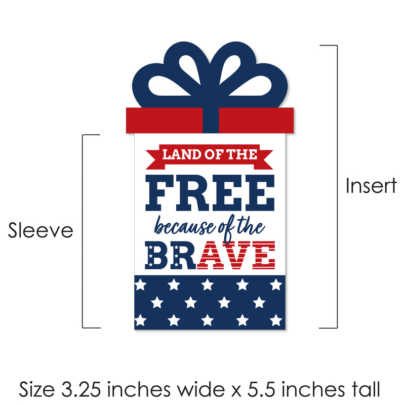 Happy Veterans Day - Patriotic Money and Gift Card Sleeves - Nifty Gifty Card Holders - Set of 8