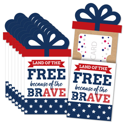 Happy Veterans Day - Patriotic Money and Gift Card Sleeves - Nifty Gifty Card Holders - Set of 8