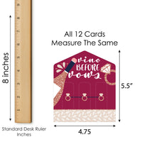 Vino Before Vows - Winery Bridal Shower or Bachelorette Party Game Pickle Cards - Pull Tabs 3-in-a-Row - Set of 12