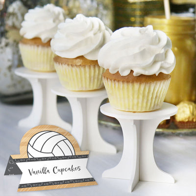 Bump, Set, Spike - Volleyball - Baby Shower or Birthday Party Tent Buffet Card - Table Setting Name Place Cards - Set of 24