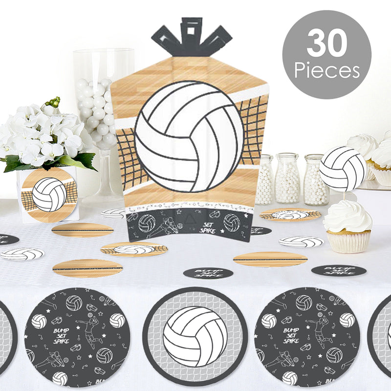 Bump, Set, Spike - Volleyball - Baby Shower or Birthday Party Decor and Confetti - Terrific Table Centerpiece Kit - Set of 30