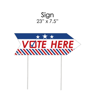 Vote Here - Political Election Day Sign Arrow - Double Sided Directional Yard Signs - Set of 2