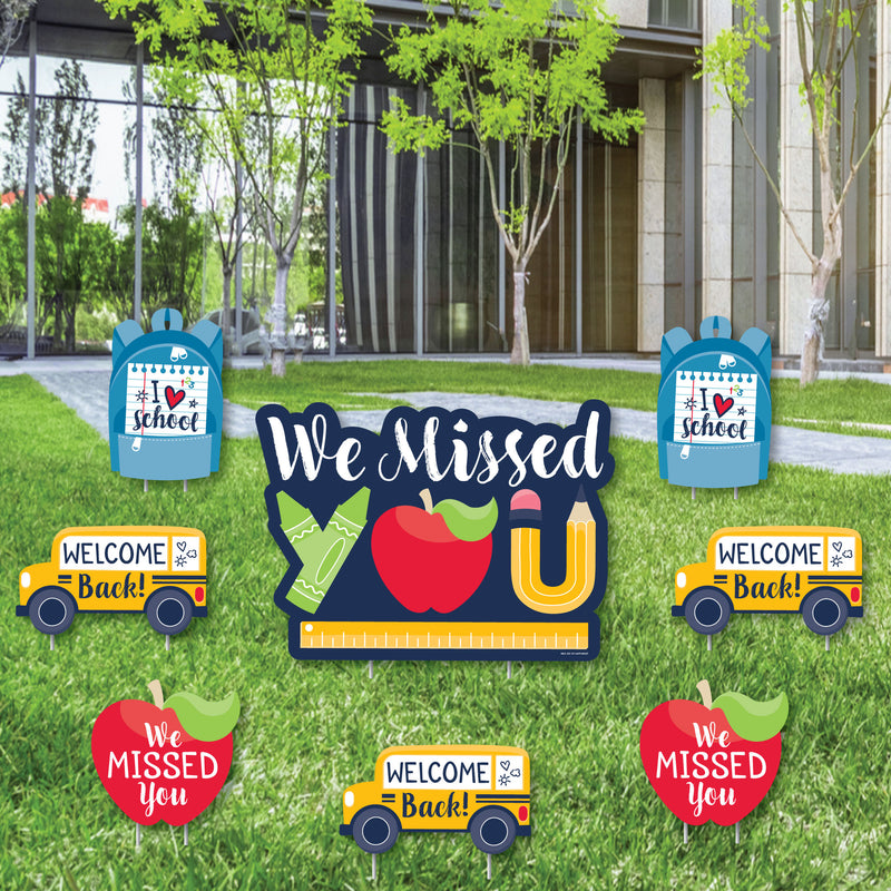 We Missed You - Yard Sign and Outdoor Lawn Decorations - Back to School Classroom Yard Signs - Set of 8