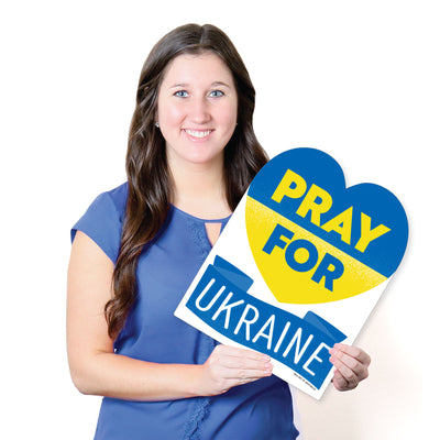 We Stand with Ukraine - Outdoor Lawn Sign - Pray For Ukraine Yard Sign - 1 Piece