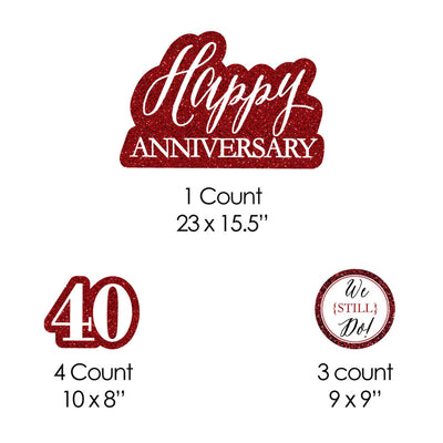 We Still Do - 40th Wedding Anniversary - Yard Sign & Outdoor Lawn Decorations - Anniversary Party Yard Signs - Set of 8