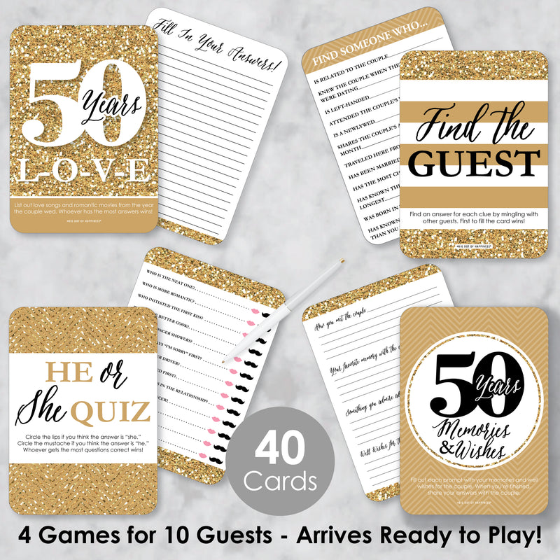 We Still Do - 50th Wedding Anniversary - 4 Anniversary Party Games - 10 Cards Each - Gamerific Bundle