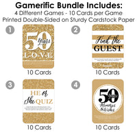 We Still Do - 50th Wedding Anniversary - 4 Anniversary Party Games - 10 Cards Each - Gamerific Bundle