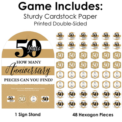 We Still Do - 50th Wedding Anniversary - Anniversary Party Scavenger Hunt - 1 Stand and 48 Game Pieces - Hide and Find Game