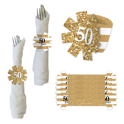 We Still Do - 50th Wedding Anniversary - Anniversary Party Paper Napkin Holder - Napkin Rings - Set of 24