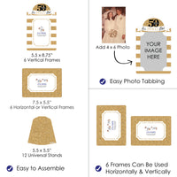 We Still Do - 50th Wedding Anniversary - Anniversary Party 4x6 Picture Display - Paper Photo Frames - Set of 12