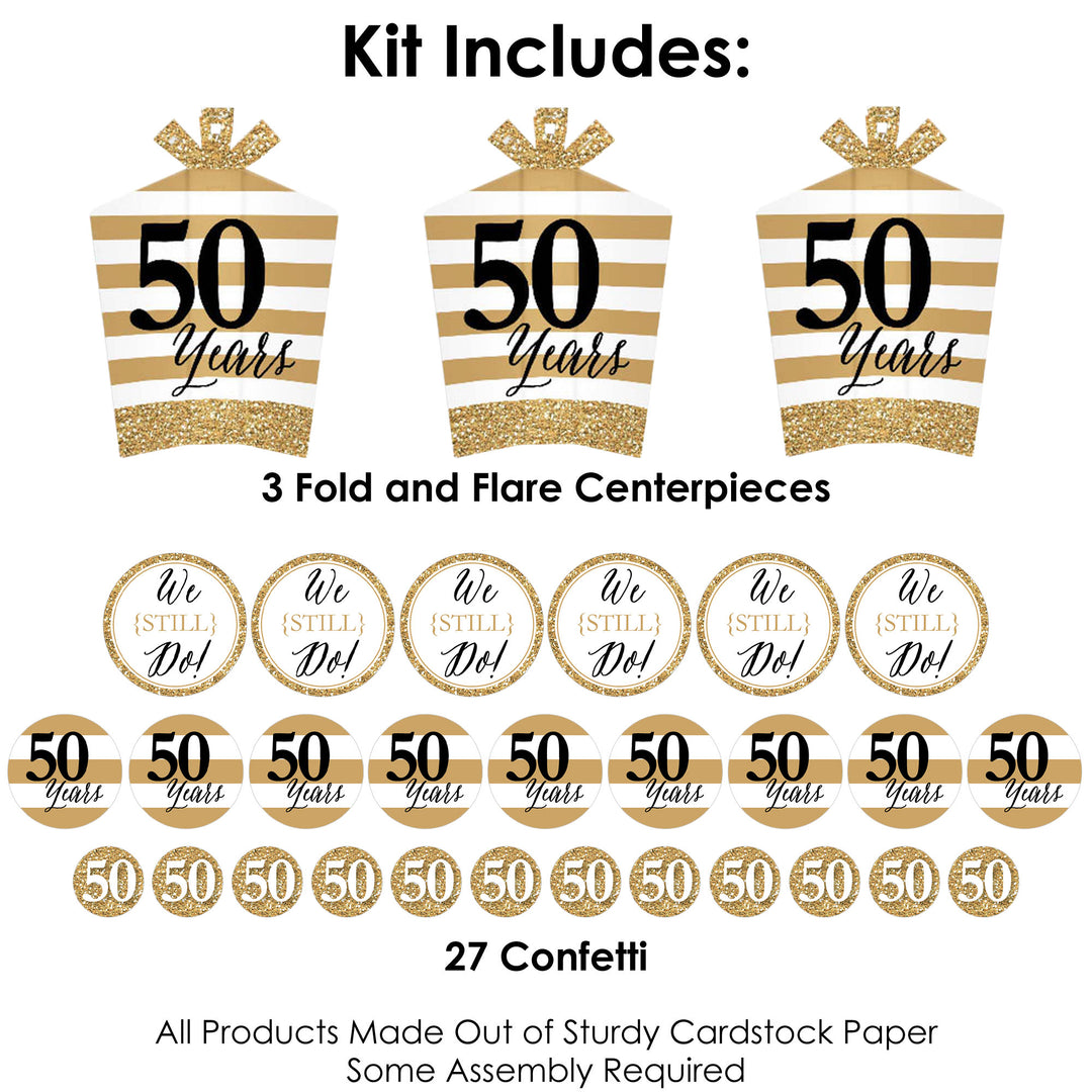 We Still Do - 50th Wedding Anniversary - Anniversary Party Decor and Confetti - Terrific Table Centerpiece Kit - Set of 30