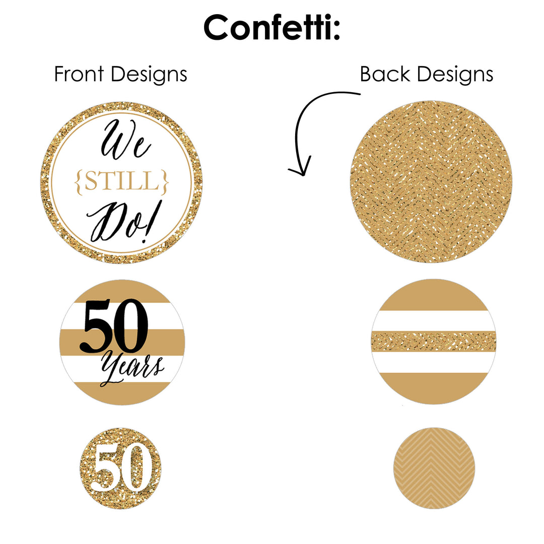 We Still Do - 50th Wedding Anniversary - Anniversary Party Decor and Confetti - Terrific Table Centerpiece Kit - Set of 30