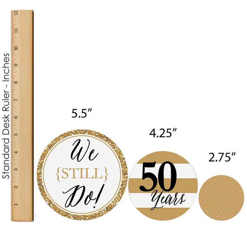 We Still Do - 50th Wedding Anniversary - Anniversary Party Decor and Confetti - Terrific Table Centerpiece Kit - Set of 30