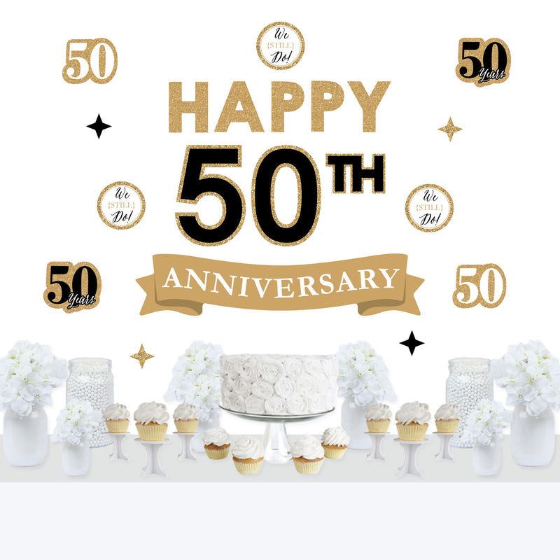 We Still Do - 50th Wedding Anniversary - Peel and Stick Anniversary Party Decoration - Wall Decals Backdrop