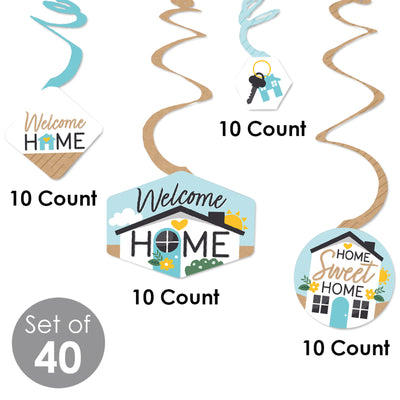 Welcome Home Housewarming - New Sweet Home Hanging Decor - Party Decoration Swirls - Set of 40