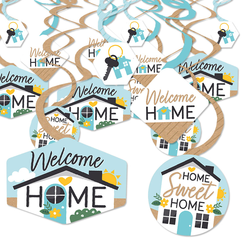 Welcome Home Housewarming - New Sweet Home Hanging Decor - Party Decoration Swirls - Set of 40