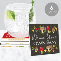 Wild Mushrooms - Funny Red Toadstool Party Decorations - Drink Coasters - Set of 6