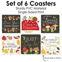 Wild Mushrooms - Funny Red Toadstool Party Decorations - Drink Coasters - Set of 6