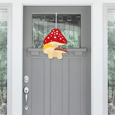 Wild Mushrooms - Hanging Porch Red Toadstool Decor and Party Outdoor Decorations - Front Door Decor - 1 Piece Sign