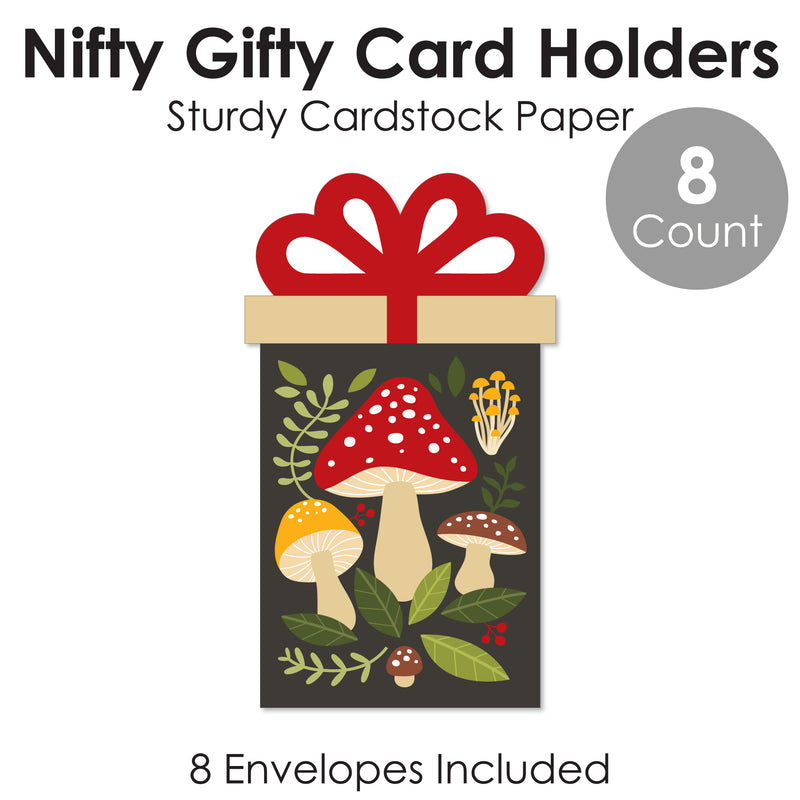 Wild Mushrooms - Red Toadstool Party Money and Gift Card Sleeves - Nifty Gifty Card Holders - Set of 8