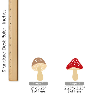 Wild Mushrooms - DIY Shaped Red Toadstool Party Cut-Outs - 24 Count