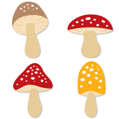 Wild Mushrooms - DIY Shaped Red Toadstool Party Cut-Outs - 24 Count