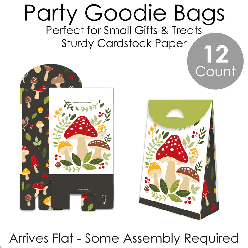 Wild Mushrooms - Red Toadstool Party Gift Favor Bags - Party Goodie Boxes - Set of 12