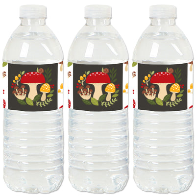 Wild Mushrooms - Red Toadstool Party Water Bottle Sticker Labels - Set of 20