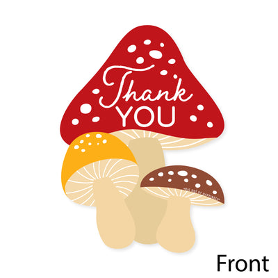 Wild Mushrooms - Shaped Thank You Cards - Red Toadstool Party Thank You Note Cards with Envelopes - Set of 12