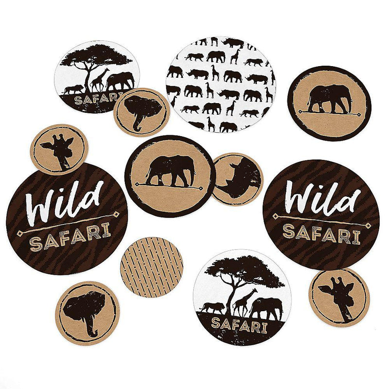 Wild Safari - African Jungle Adventure Birthday Party or Baby Shower Giant Circle Confetti - Party Decorations - Large Confetti 27 Count