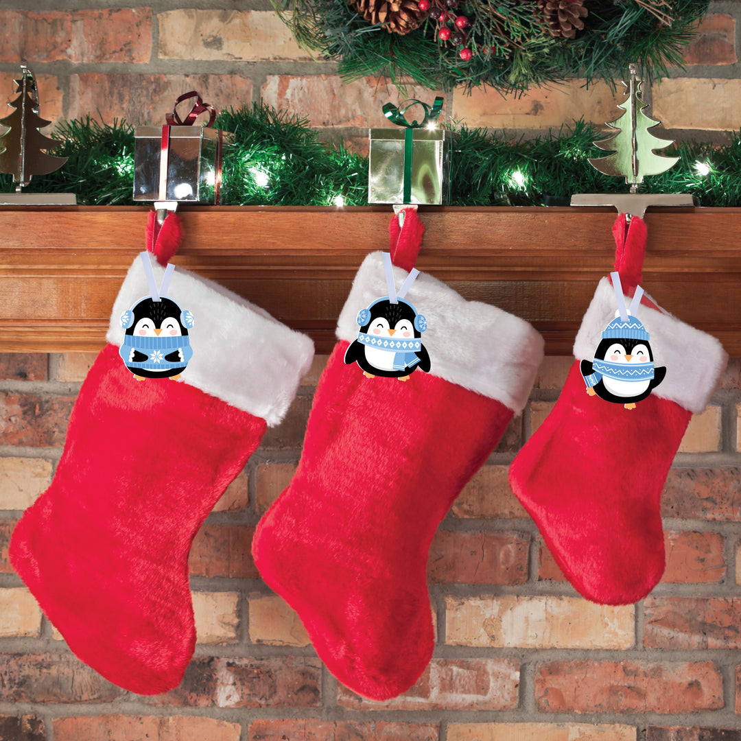Winter Penguins - Holiday and Christmas Decorations - Christmas Tree Ornaments - Set of 12