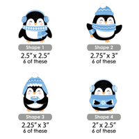 Winter Penguins - DIY Shaped Holiday and Christmas Party Cut-Outs - 24 Count