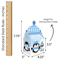 Winter Penguins - Treat Box Party Favors - Holiday and Christmas Party Goodie Gable Boxes - Set of 12