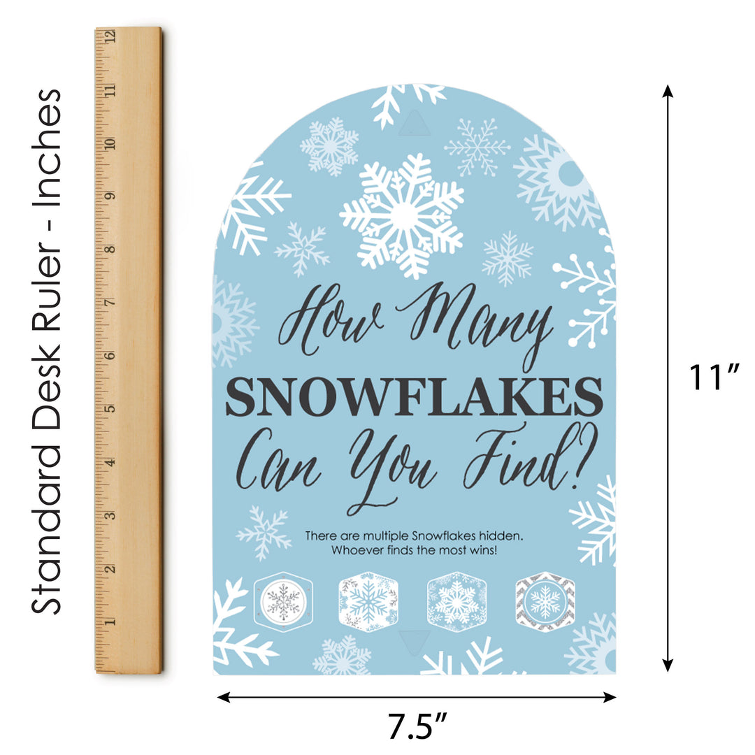 Winter Wonderland - Snowflake Holiday Party and Winter Wedding Scavenger Hunt - 1 Stand and 48 Game Pieces - Hide and Find Game